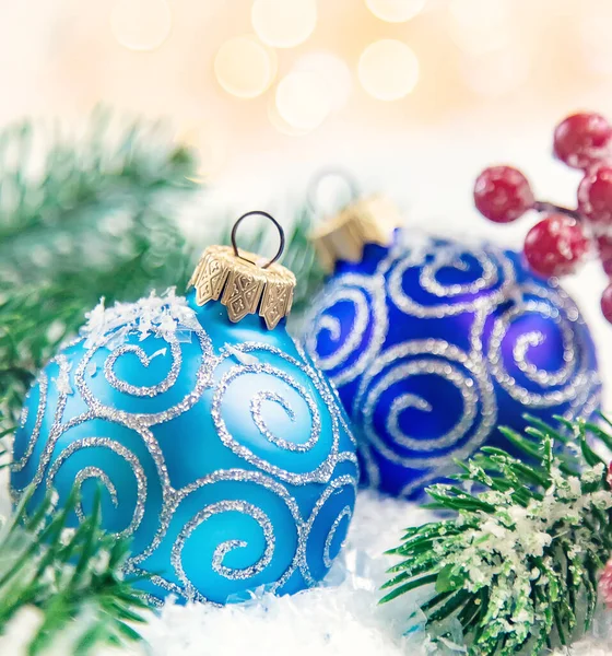 Christmas Background Beautiful Decor New Year Selective Focus Holiday — Stock Photo, Image