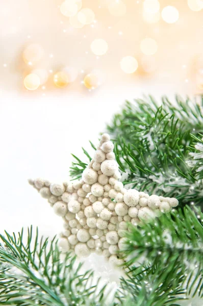 Vánoční Pozadí Krásný Dekor Nový Rok Selektivní Soustředění Dovolená — Stock fotografie