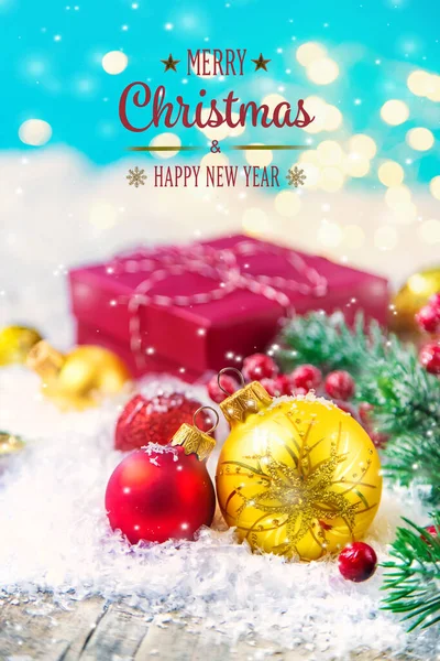 Fundo Natal Bela Decoração Ano Novo Foco Seletivo Férias — Fotografia de Stock