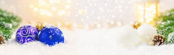Рождественский Фон Красивый Декор Новый Год Выборочный Фокус Праздник — стоковое фото
