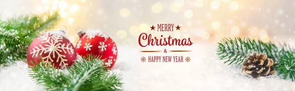 Christmas Background Beautiful Decor New Year Selective Focus Holiday — Stock Photo, Image