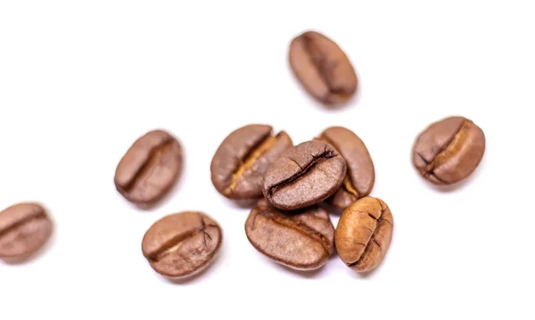 Coffee Beans Roasted Close Isolate Selective Focus Food — Stock Photo, Image