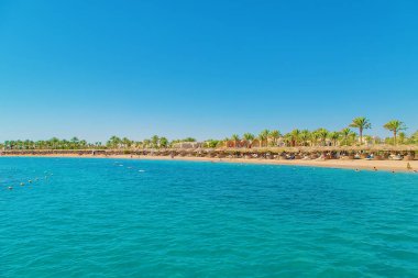Deniz Mısır yaz plajı manzarası. Seçici odaklanma. Doğa.