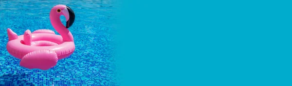 Круг Фламинго Бассейне Выборочный Фокус Вода — стоковое фото