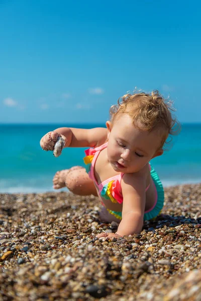 Menina Mar Foco Seletivo Querida — Fotografia de Stock