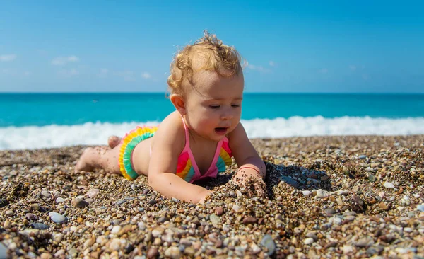 Menina Mar Foco Seletivo Querida — Fotografia de Stock