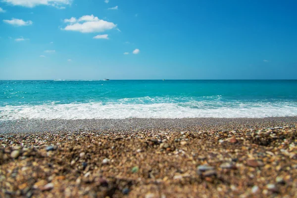 Mar Paisaje Costa Guijarros Playa Enfoque Selectivo Naturaleza —  Fotos de Stock
