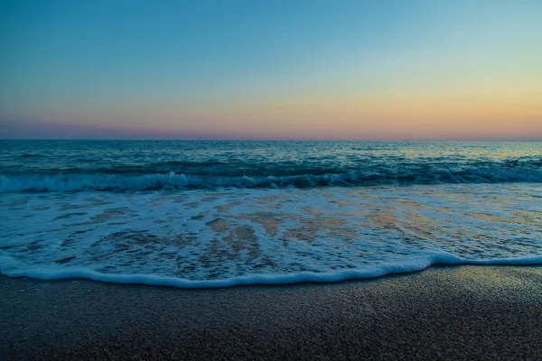 Tramonto Sul Mare Sulla Spiaggia Concentrazione Selettiva Natura — Foto Stock