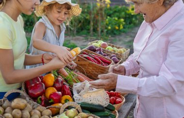 Sebze pazarında. Seçici odaklanma. Yiyecek..