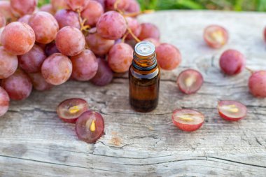 Grape seed extract in the garden. Selective focus. nature.