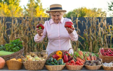 Sebze pazarında. Seçici odaklanma. Yiyecek..