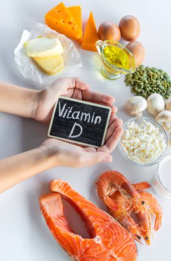 D vitamini içeren ürünler. Seçici odaklanma. yiyecek.