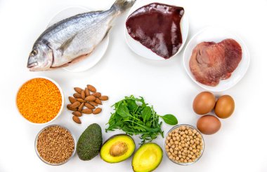 Demir içeren yiyecekler. Seçici odaklanma. yiyecek.