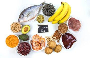 B6 vitamini içeren yiyecekler. Seçici odaklanma. yiyecek.