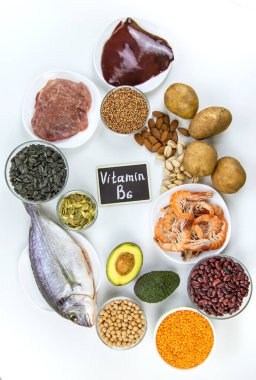 B6 vitamini içeren yiyecekler. Seçici odaklanma. yiyecek.
