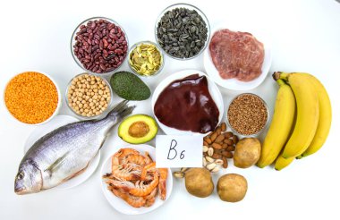 B6 vitamini içeren yiyecekler. Seçici odaklanma. yiyecek.