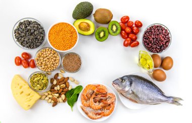 E vitamini içeren yiyecekler. Seçici odaklanma. yiyecek.