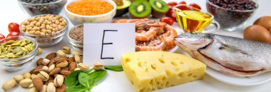 E vitamini içeren yiyecekler. Seçici odaklanma. yiyecek.