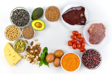 B1 vitamini içeren yiyecekler. Seçici odaklanma. yiyecek.