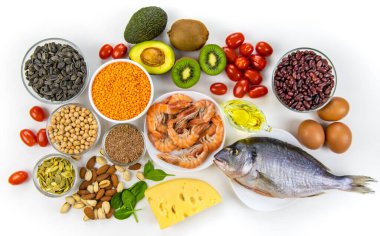 E vitamini içeren yiyecekler. Seçici odaklanma. yiyecek.