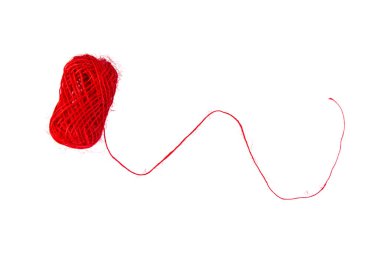 Beyaz arka plandaki iplikler. Seçici odaklanma. İzole et.