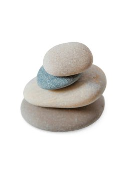 Beyaz arka planda izole edilmiş taşlar. Seçici odaklanma. Doğa.