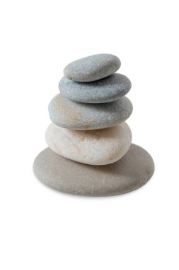 Beyaz arka planda izole edilmiş taşlar. Seçici odaklanma. Doğa.