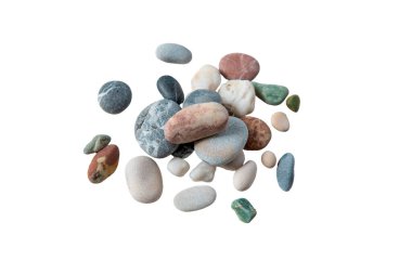 Beyaz arka planda izole edilmiş taşlar. Seçici odaklanma. Doğa.