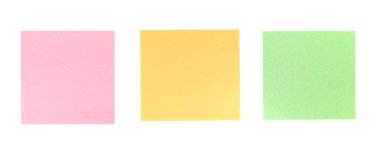 Beyaz arka planda izole edilmiş renkli çıkartmalar. Seçici odaklanma. Renk.