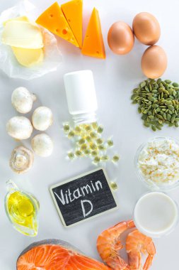 D vitamini içeren ürünler. Seçici odaklanma. yiyecek.