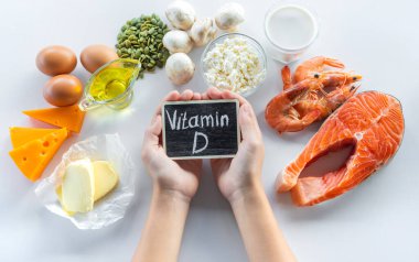D vitamini içeren ürünler. Seçici odaklanma. yiyecek.