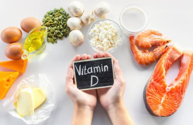 D vitamini içeren ürünler. Seçici odaklanma. yiyecek.