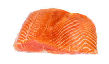 Kırmızı balık beyaz arka planda izole edilir. Seçici odaklanma. yiyecek.