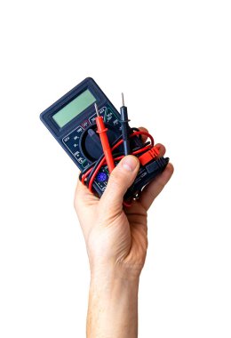 Elektrikçiler ellerinde. Seçici odaklanma. İnsanlar.