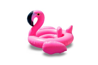 Havuzda flamingo çemberi. Seçici odaklanma. Su..