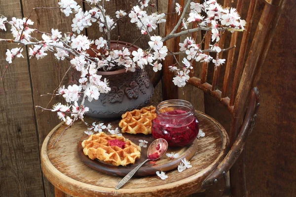 Vafle s marmeládou — Stock fotografie