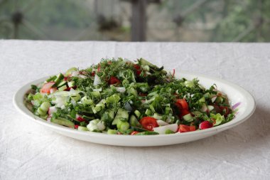 bahar sebze salatası ve yeşillik