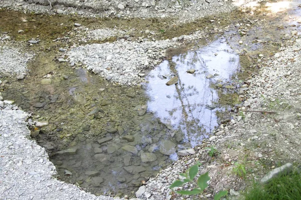 Rivière de montagne avec un fond rocheux — Photo