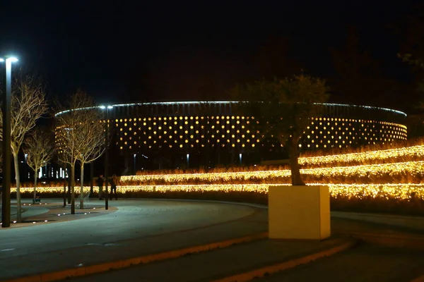 Illuminazione Notturna Bellissimo Parco — Foto Stock