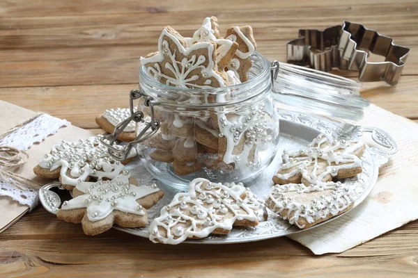 Gingerbread Cookie White Icing — Stock Photo, Image