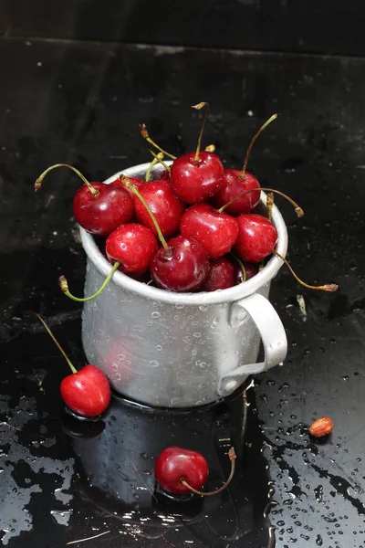 Sweet Cherry Red Cherries Mug — Stock Photo, Image