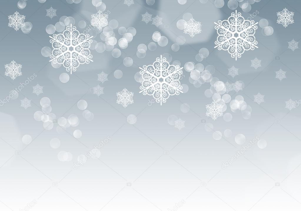 New Year's background with snowflakes and a side