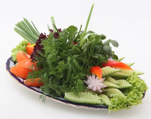 Découpe de légumes et persil et fenouil — Photo