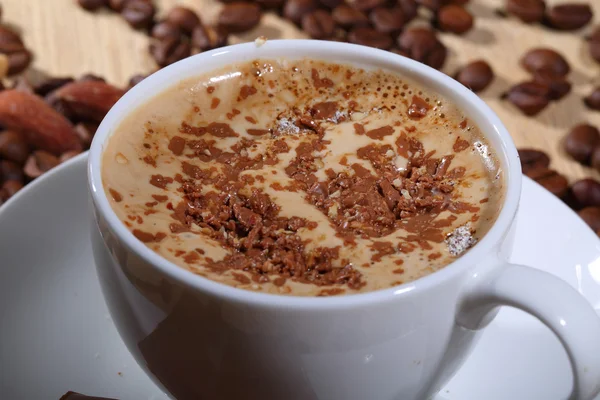 Coffee with ice cream and a chocolate crumb — Stock Photo, Image