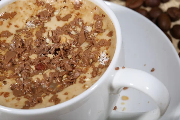 coffee with ice cream and a chocolate crumb