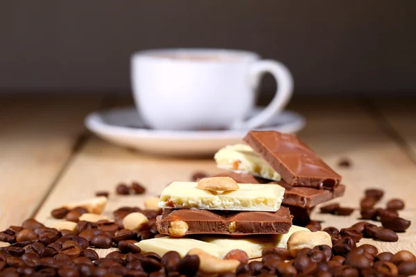 Chocolate and coffee with ice-cream — Stock Photo, Image