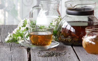 Çay şeffaf Kupası ve süt cam sürahi