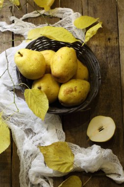 Armut ve sonbahar bir şube ile natürmort