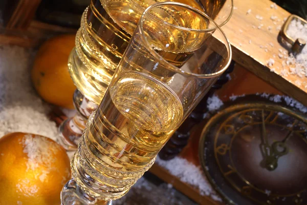 Nowy rok-Martwa natura z szampana — Zdjęcie stockowe