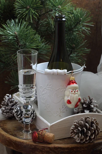 New year's Stilleven met champagne — Stockfoto